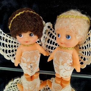 Source Unknown Angel Dolls with Lace and Gold Accents